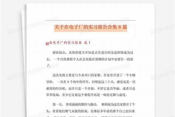 一篇关于在电子厂实习的个人总结